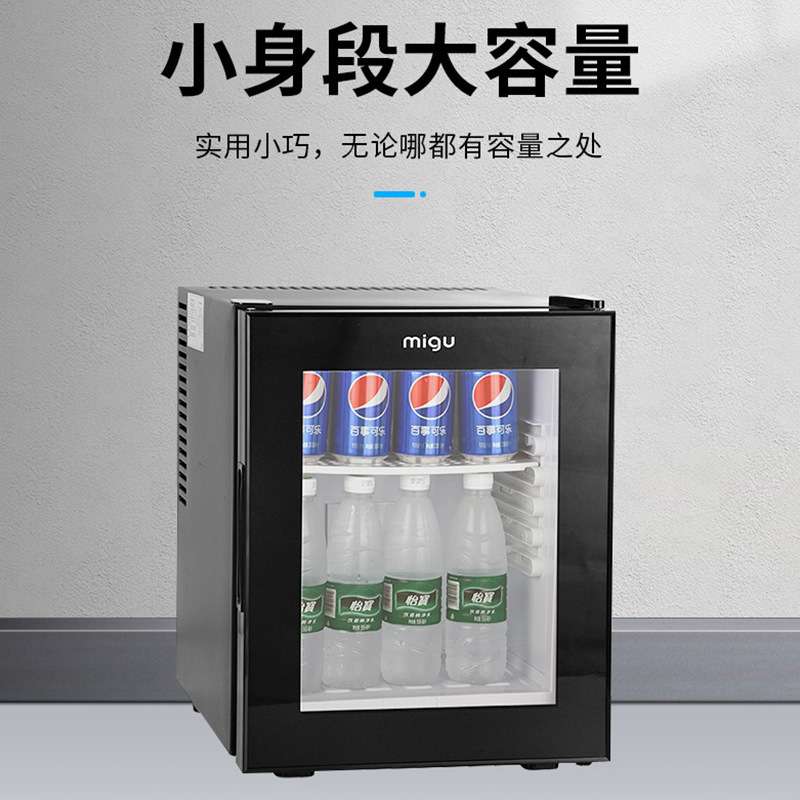D30R-2半导体制冷酒店客房冰箱 30升家用民宿玻璃门冷藏展示柜