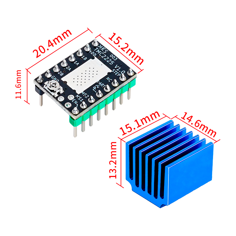TMC2225步进马达驱动模块 3D印表机配件256细分静音替代A4988