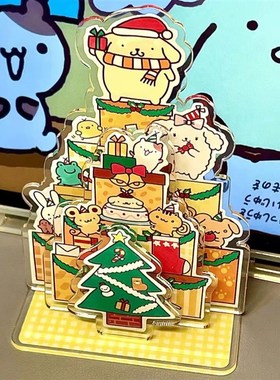 可爱风圣诞系列感恩卡片亚克力桌面摆件圣诞节礼物生日贺卡送人卡