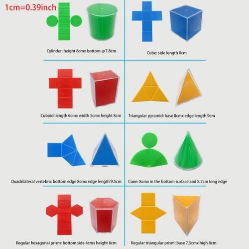 好货8/12pcs Geometric Model Disassemble Cube Cylinder Cone T