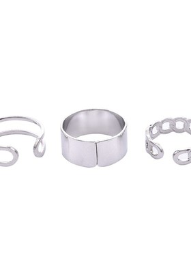 3pcs Hip Hop Punk Open Ring Men Women Jewelry Party Accessor