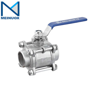 不锈钢304 直通球阀3PC阀 316L材质食品卫生级焊接球短焊接三片式