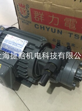 台湾S.Y群策电机 C02-43B0 三相卧式 2HP-4P 配VOP润滑泵