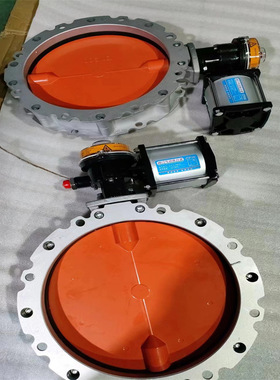 V1FS DN250铝合金气动水泥粉体蝶阀V2FS单法兰双法兰 气动粉尘蝶