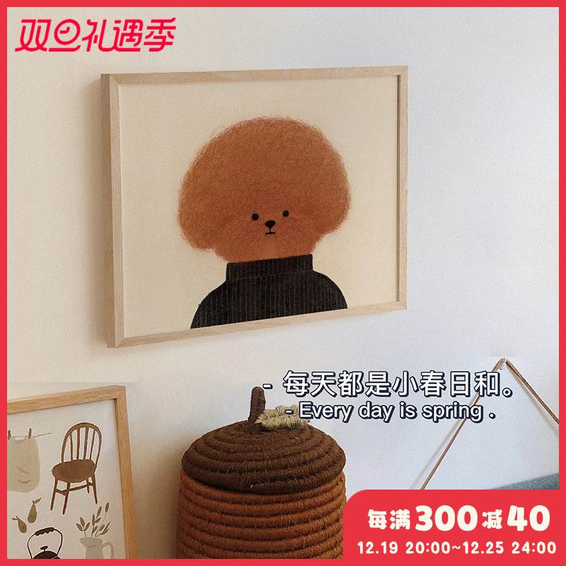 韩系ins可爱j电表箱装饰画电闸箱遮挡挂画饭厅儿童房卡通壁画实木图片