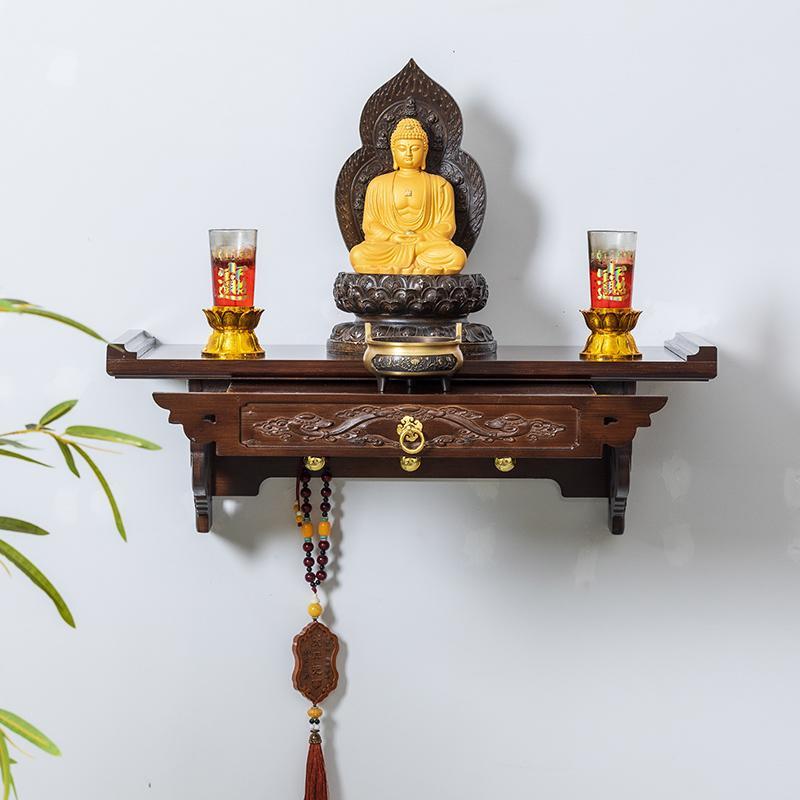 壁挂式财神爷佛龛家用供桌香案台神台柜神龛供奉台观音佛像供座台