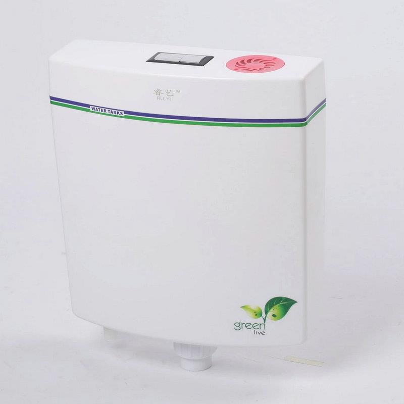 厕所冲水箱强力蹲便器水箱挂壁式化妆室马桶水箱双按式静音节能