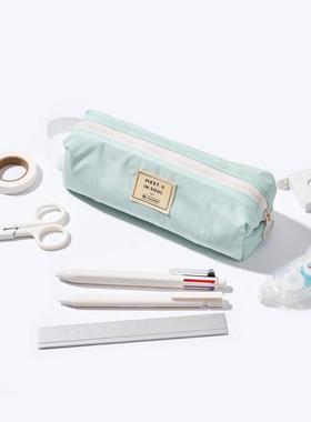 MUIS目意思简约纯色日系小法棍笔袋初高中男女大学生大容量文具盒
