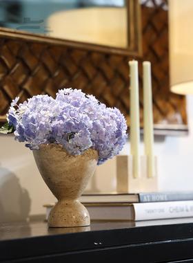 形上洞石焚香炉中古侘寂风小花瓶摆件冥想香薰晶石容器艺术烛台