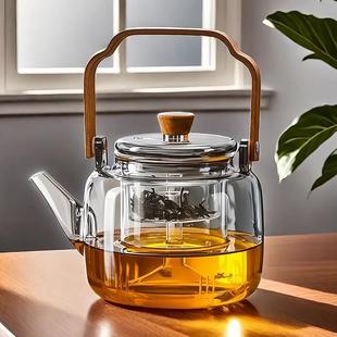 煮茶器耐高温大容量泡茶专用电陶炉烧水提梁壶 玻璃煮茶壶2024新款