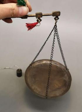 纯铜秤老式点子称复古老物件配药称戥子称小称老铜克称中药称天平