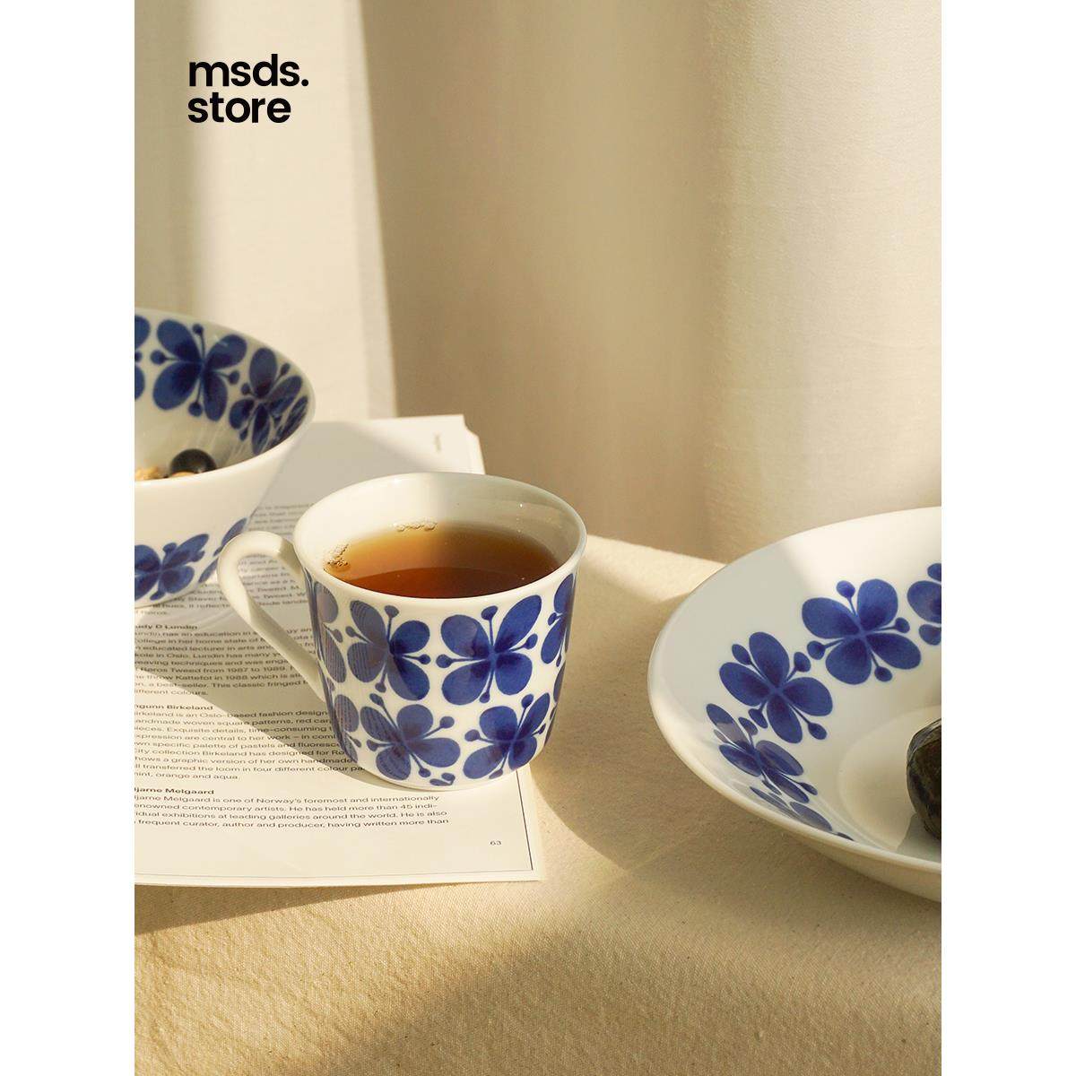 瑞典Rorstrand蓝色经典蝴蝶咖啡茶杯碟马克杯盘子碗陶瓷复古餐具