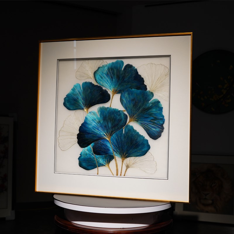 纯手工刺绣d工艺画精品软装别墅款现代新中式高端艺术装饰画设计图片