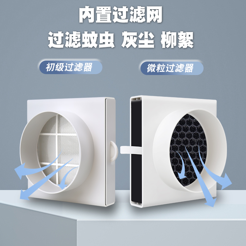 抽风机过滤网排气扇新风系统管道空气H过滤器防蚊虫通风过滤净化
