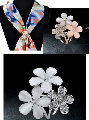 Korean simple three - ring silk scarf buckle 100 tching ac