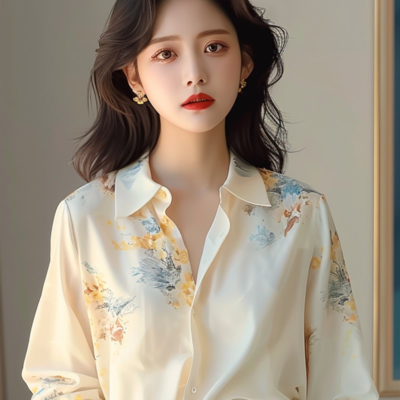 今年流行的漂亮撞色碎花衬衫2024新款女装法式小众别致绝美防晒衣