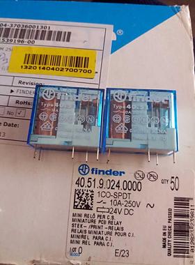 40.51.9.024.000 24VDC正品全新原装finder继电器，Type 40.51