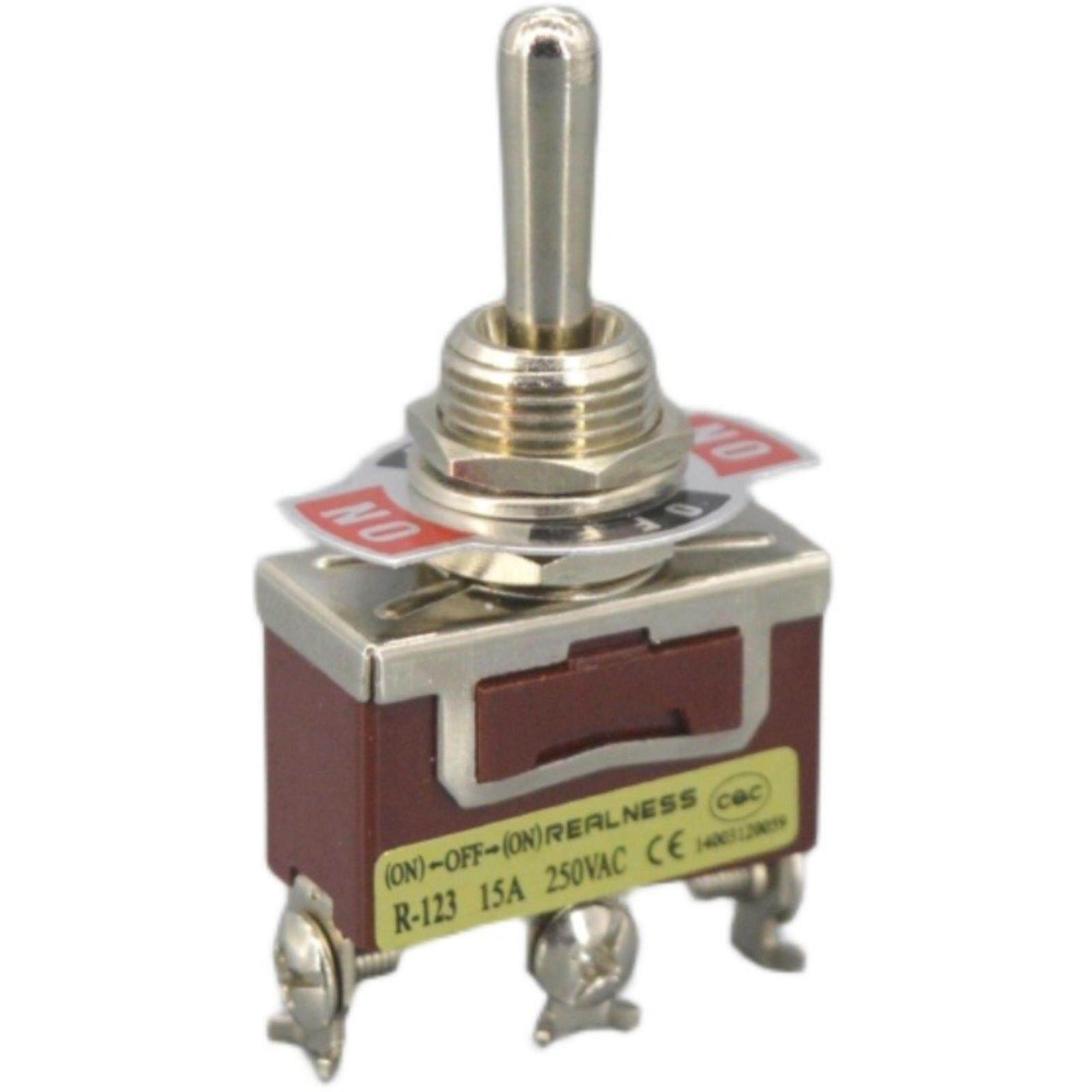 REALNESS 钮子开关 摇臂开关 R-123 ZH-123F 3脚3档复位 银触点