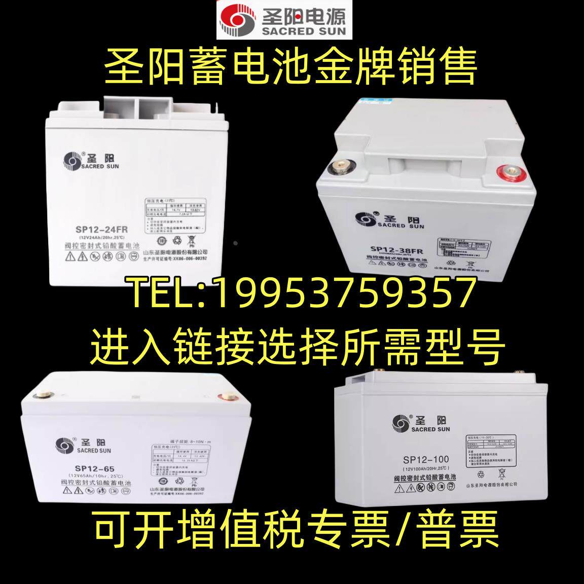 圣阳蓄电池SP12-24FR 12V18AH24AH38AH40AH65AH100AH消防EPS/UPS