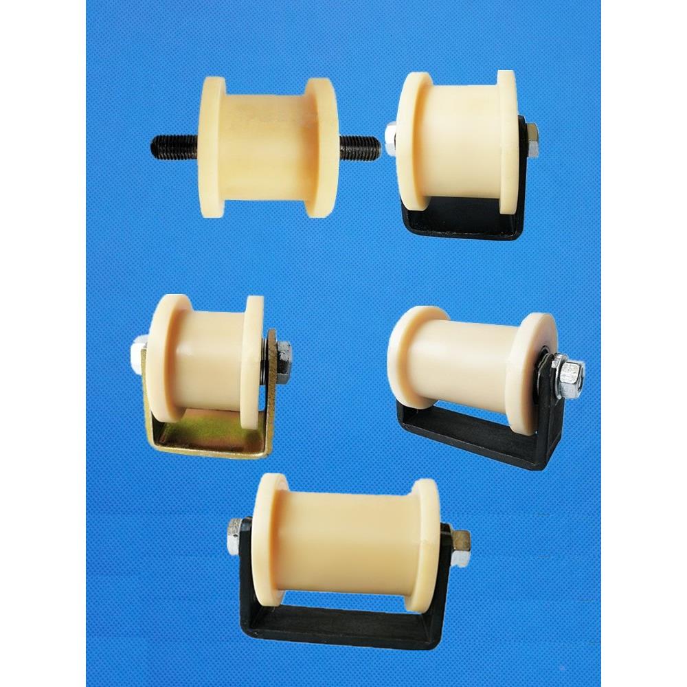 H槽尼龙支架滑轮轨道轮底座绝缘滚轮工字型凹槽滑轮方钢槽皮带轮