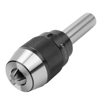 一体式钻夹头C20/C25直柄R8/莫氏MT2/3/4/5号扁尾后拉APU13/APU16