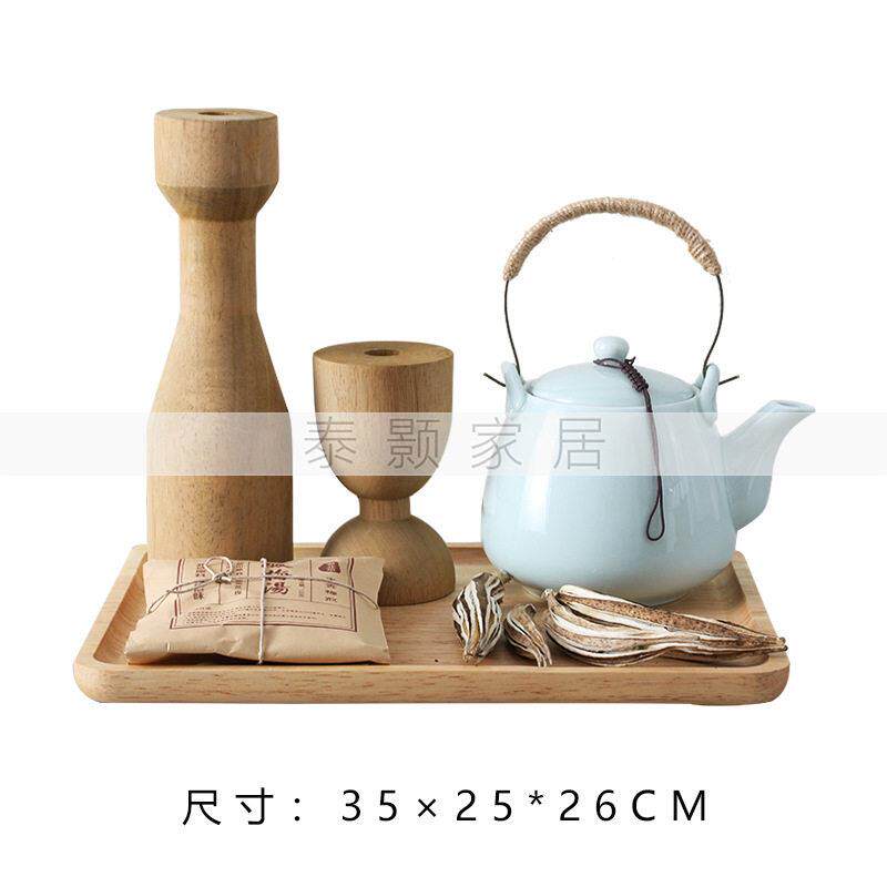 侘寂风样板间厨房餐厅饰品摆件饰品仿真月饼花艺玻璃储物蒸笼