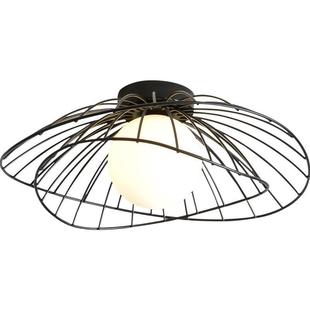 北欧阳台灯草帽吸顶灯现代简约衣帽间灯轻奢入户玄关灯走廊过道灯