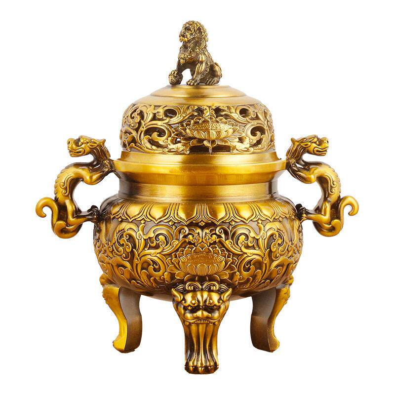 铜香炉仿古铜器塔香炉盘香炉家居客厅装饰工艺品铜狻猊凉亭香炉