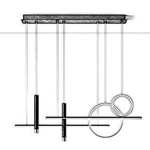客厅吊灯现代简约个性大气创意长条卧室意式极简圆环餐厅吊灯具,家装灯饰光源,智能吊灯,淘宝优惠券,粉丝福利购,淘宝优惠卷