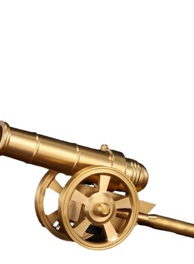 纯黄铜大炮铜炮摆件大炮模型中式铜摆件迷你小钢炮家居立柜摆件