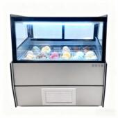 商用冰淇淋展示柜304不锈钢大容量冷藏透明玻璃门甜品店专用