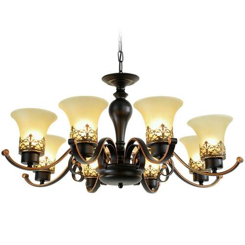 美式乡村吊灯客厅灯现代简约大气卧室餐厅灯铁艺温馨家用灯饰灯具