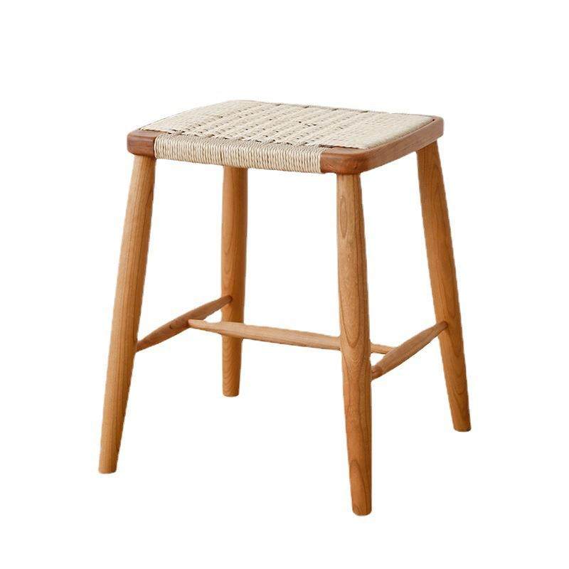 樱桃木编绳凳手工编织化妆凳凳餐椅木质编织凳牛皮纸编绳方凳,住宅家具,餐椅,淘宝优惠券,粉丝福利购,淘宝优惠卷