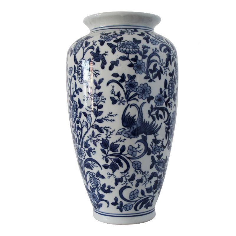 兰青花客瓷居家新装饰摆件莫迪陶瓷花XAY瓶厅电视柜花插中式摆饰