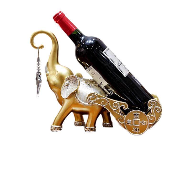 新中式大象红酒架摆件斗柜餐边柜酒托乔迁新居礼品酒柜装饰品树脂