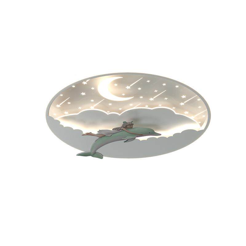 全光谱儿童房护眼吸顶灯卧室灯简约创意温馨美人鱼星空女孩房间灯