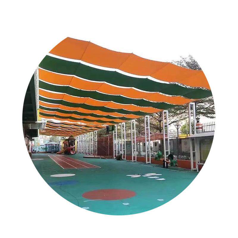 电动折叠遮阳帘学校操场安装遮阳天蓬帘医院泳池遮阳防雨天幕厂家