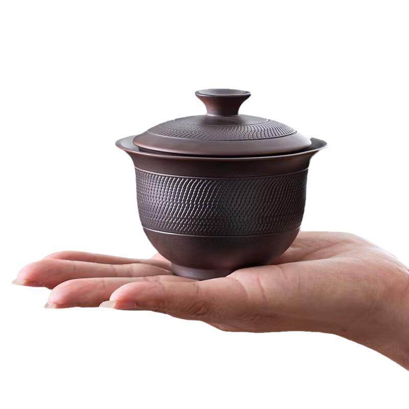 原矿紫陶盖碗快客便携式旅行茶具一壶三杯三才盖碗家用套装手抓壶,餐饮具,旅行茶具,淘宝优惠券,粉丝福利购,淘宝优惠卷