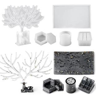 水晶滴胶小鹿摆台硅胶模具套装九方格收纳树脂模31件套