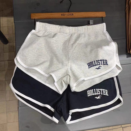 Hollister小海鸥夏季松紧带运动裤纯欲风短裤女子透气休闲裤潮