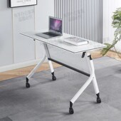 折叠会议桌可移动拼接长条桌子带轮多功能办公桌培训课桌椅组合