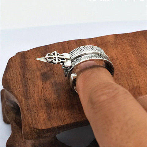 新品防狼戒指楚乔传赵丽颖同款防身女纯银子机关暗器情侣指男环送