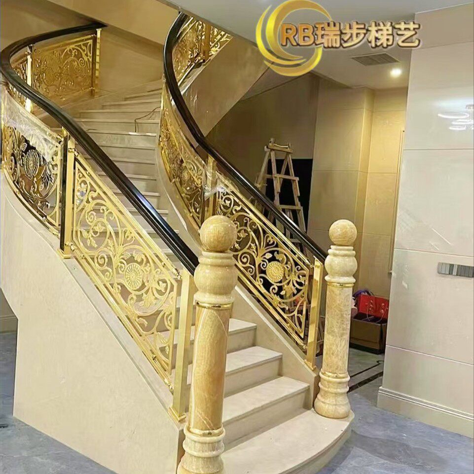 酒店工程铝艺楼梯护栏厂家直供