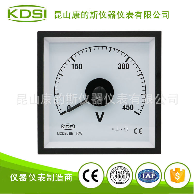 KDSI广角度指针式交流电压表BE-96WAC450V船用电压仪表