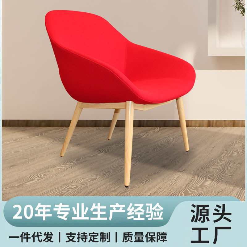 意式极简约单人沙发椅设计师阳台布艺沙发现代轻奢客厅休闲单椅