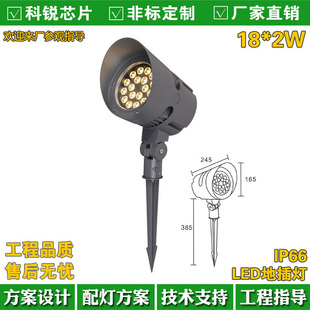 装饰灯酒店圆形投光灯照树灯新款草地地插防雨水埋地灯彩色嵌入式