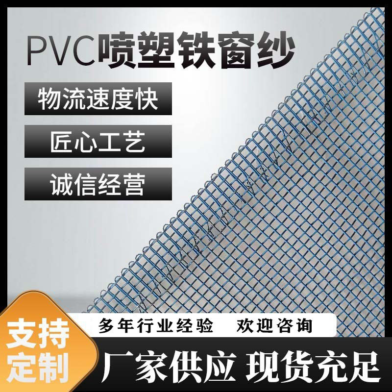 定制 PVC包塑不锈钢窗纱厂家喷塑铁防蚊隐形窗纱PVC喷塑方眼网