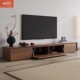 2026北欧客厅电视柜茶几现代简约靠墙储物柜下翻门胡桃木色落地柜