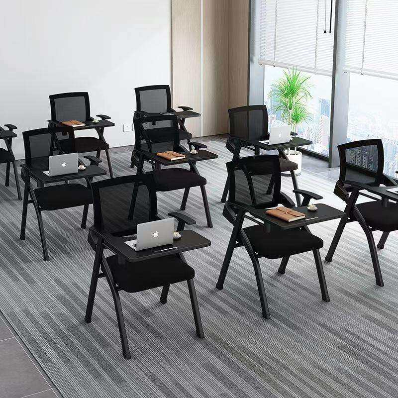 折叠培训椅带桌板会议写字板桌椅办公椅一体会议室可折叠连体椅子