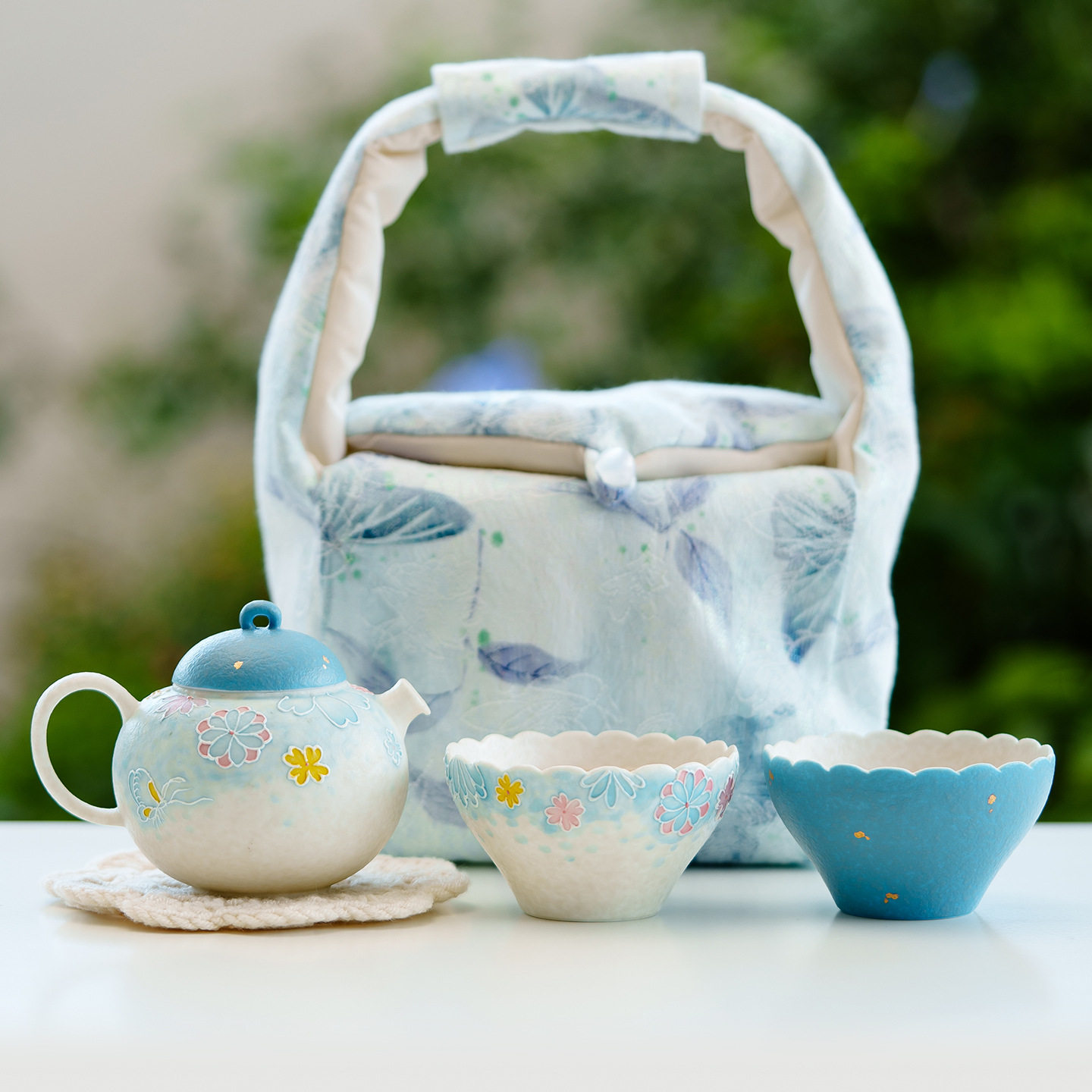 工厂岩矿白手绘陶瓷茶壶套装茶水壶泡茶专用新中式茶具一人饮单壶